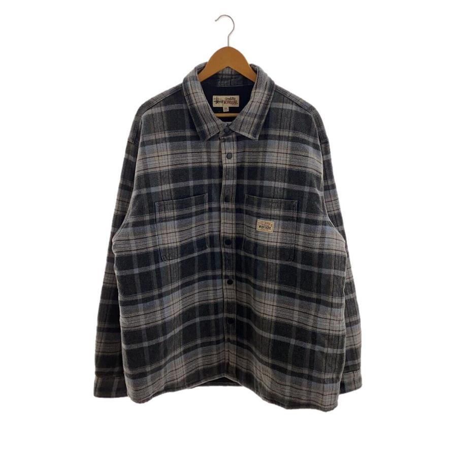 STUSSY◇ジャケット/XXL/コットン/GRY/チェック/1110339// : セカンド