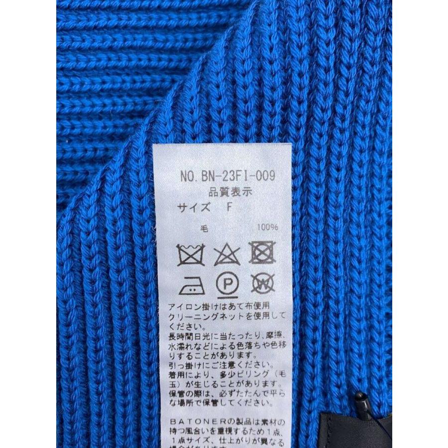 BATONER◇SOLID WOOL MUFFLER/ウール/BLU/無地/メンズ/BN-23FI-009