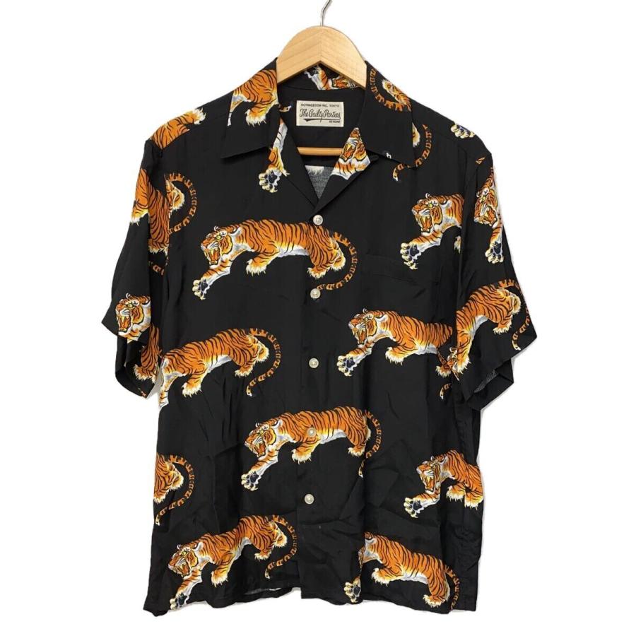 【完売】ワコマリア 虎 レーヨン アロハシャツ WACKO MARIA◇TIM LEHI/HAWAIIAN/虎アロハシャツ/S/レーヨン/BLK