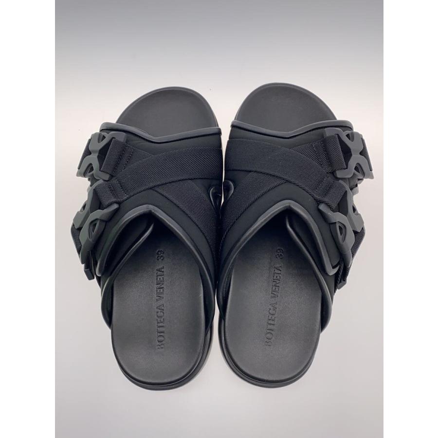 BOTTEGA VENETA◇サンダル/39/BLK/PVC/snap slide sandal/スナップ