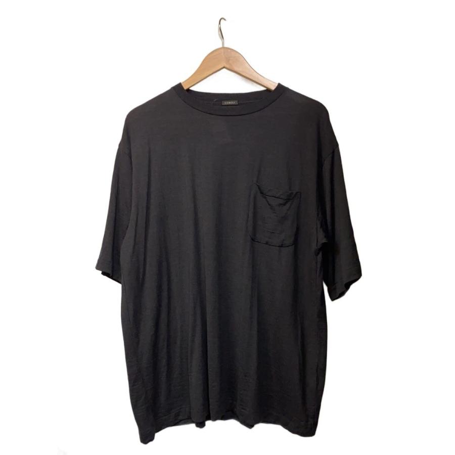 COMOLI◇25SS/サマーウール 半袖Tシャツ/Tシャツ/4/ウール/BLK/B01