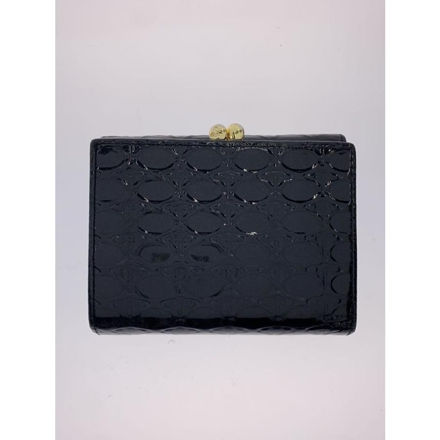 Vivienne Westwood◇3つ折り財布/エナメル/BLK/レディース : セカンド