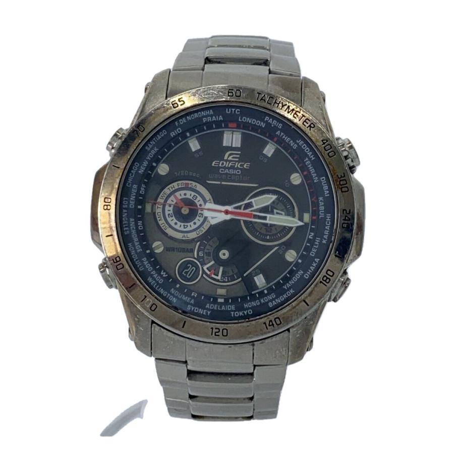 CASIO◇ソーラー腕時計/アナログ/ステンレス/GRY/SLV/EQW-M1000D 