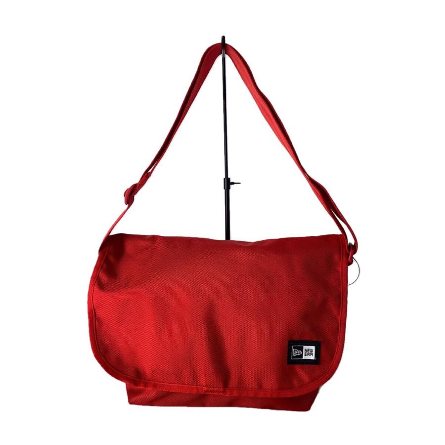 NEW ERA◇メッセンジャーバッグ/ショルダーバッグ/キャンバス/RED/無地