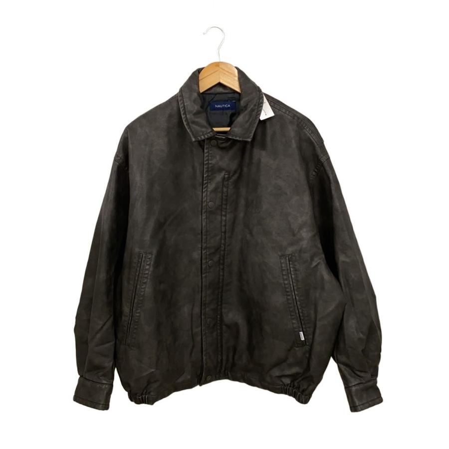 NAUTICA◇レザージャケット・ブルゾン/M/フェイクレザー/BLK/243-1553