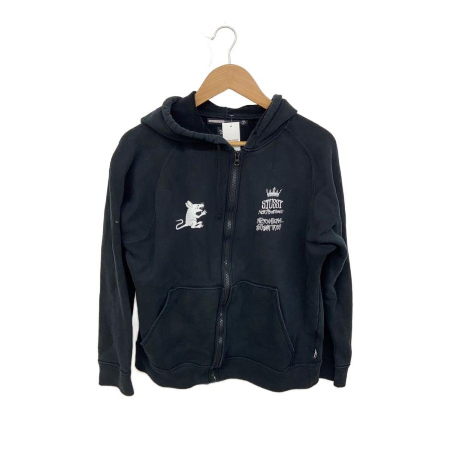 Stussy ジップパーカー Mサイズ ブラック STUSSY◇ジップパーカー/M/コットン/BLK : セカンドストリートYahoo!店