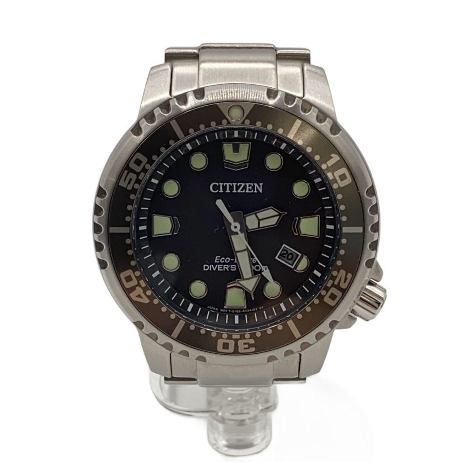 CITIZEN◇ソーラー腕時計/アナログ/ステンレス/GRY/SLV/SS/E168