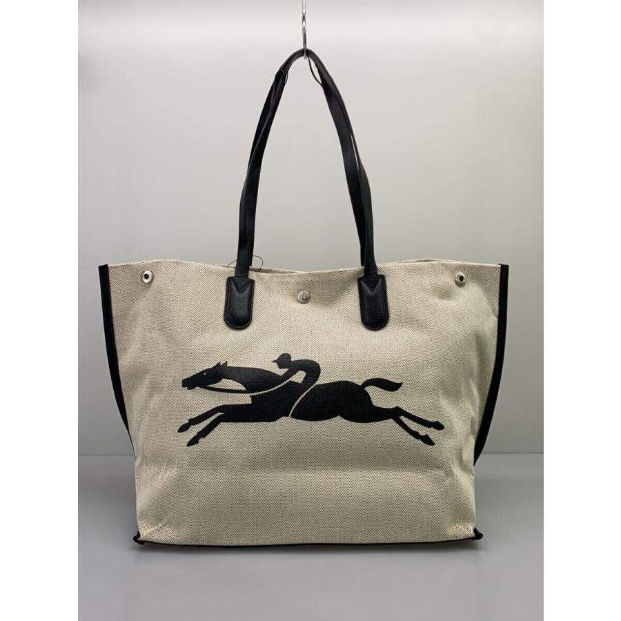 LONGCHAMP◇トートバッグ/キャンバス/BLK : セカンドストリートYahoo