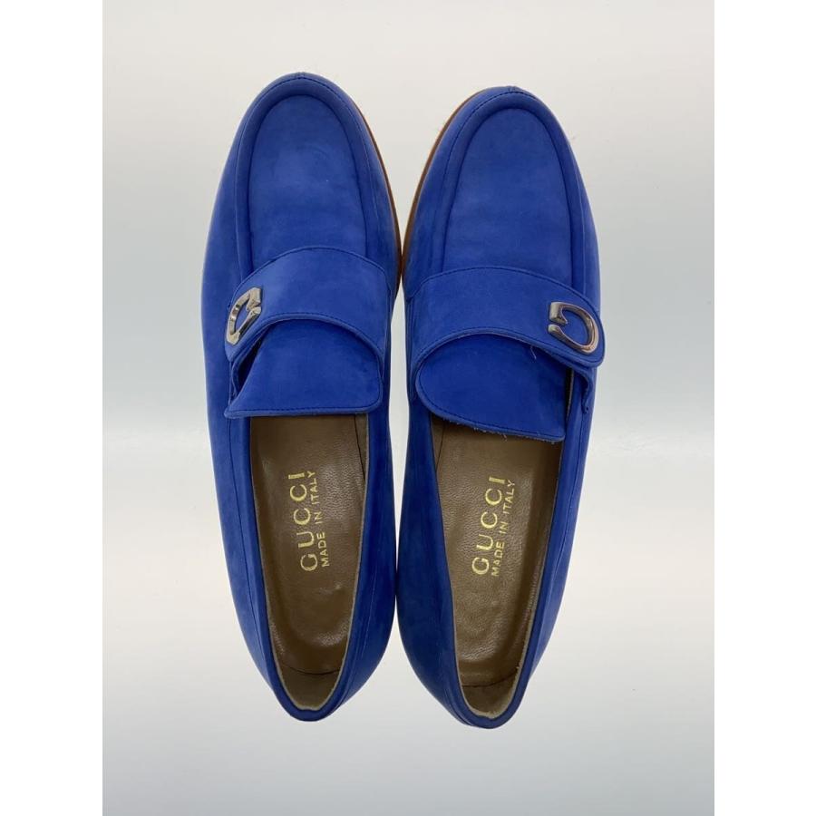 GUCCI◇ローファー/37.5/BLU/スウェード/100 0404 : セカンド