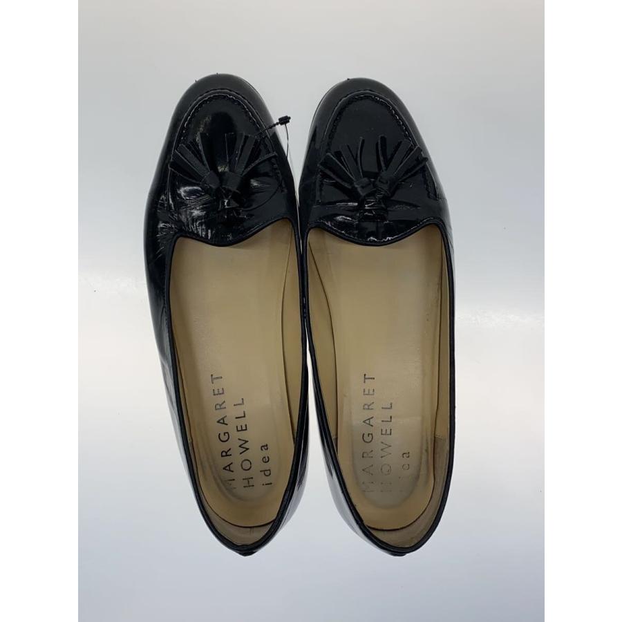 MARGARET HOWELL◇タッセルローファー/22.5cm/BLK/レザー/2141