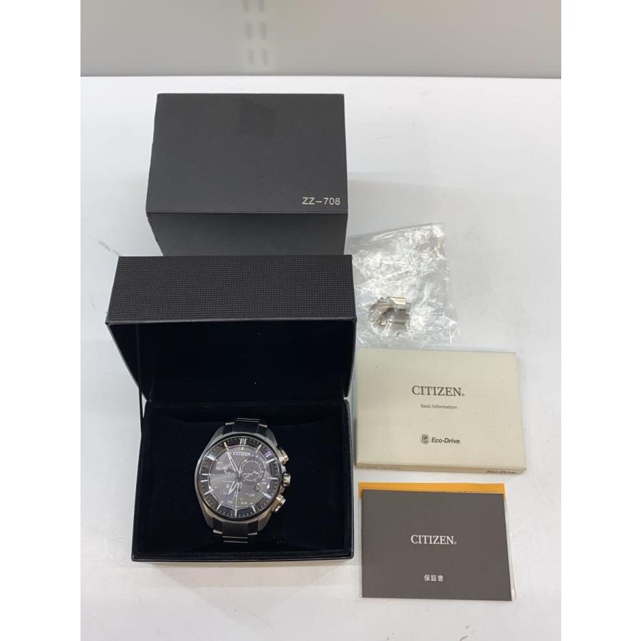 CITIZEN◇クォーツ腕時計/アナログ/ステンレス/BLK/SLV/W770-S115043 