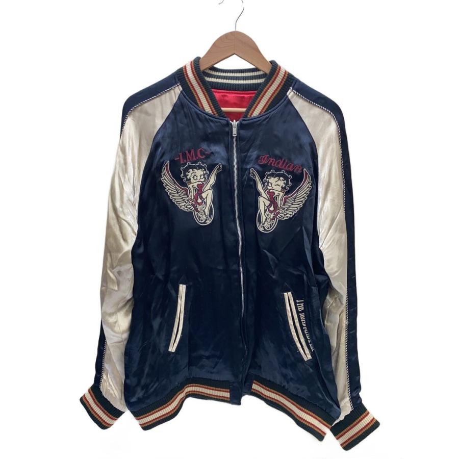 Indian Motorcycle◇スカジャン/XXL/レーヨン/NVY : セカンド