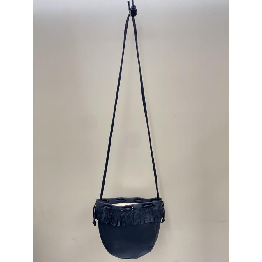 Aeta◇フリンジ巾着ショルダーバック/ショルダーバッグ/レザー/BLK
