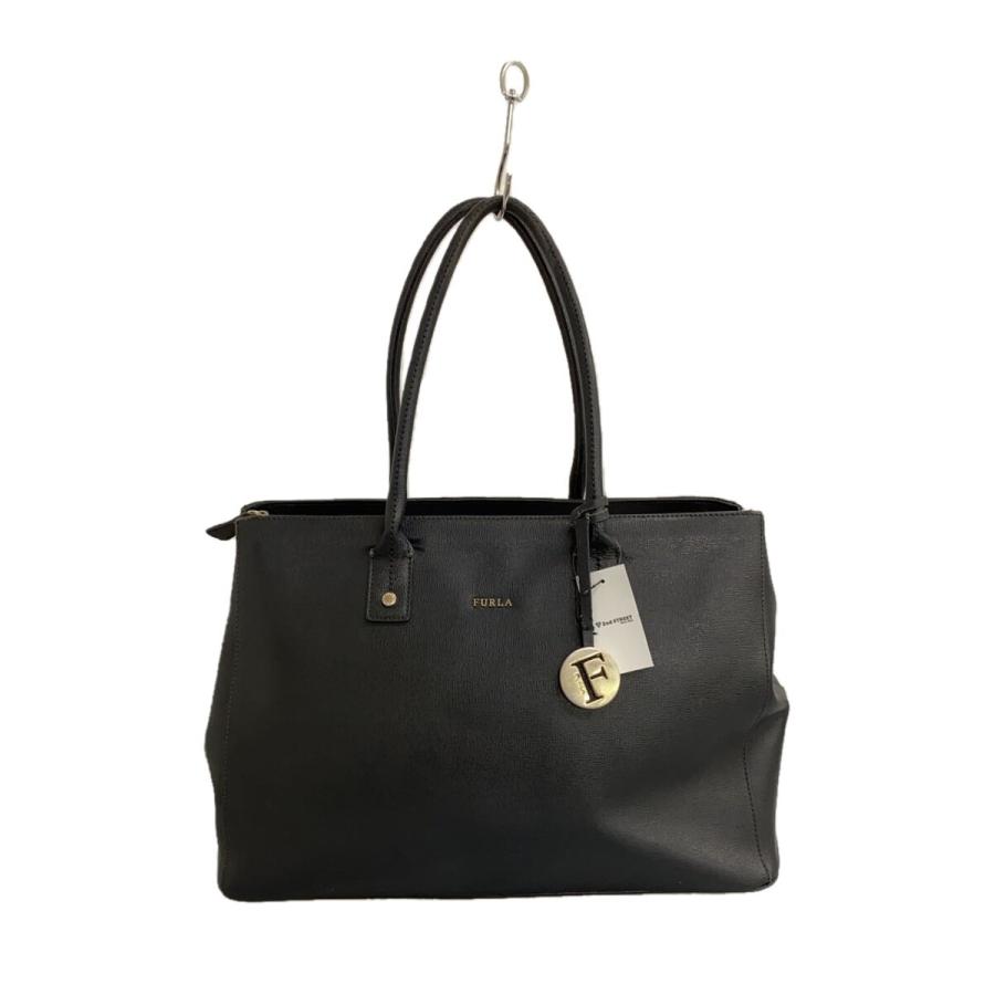 FURLA◇トートバッグ/レザー/BLK/無地/777946 : セカンドストリート