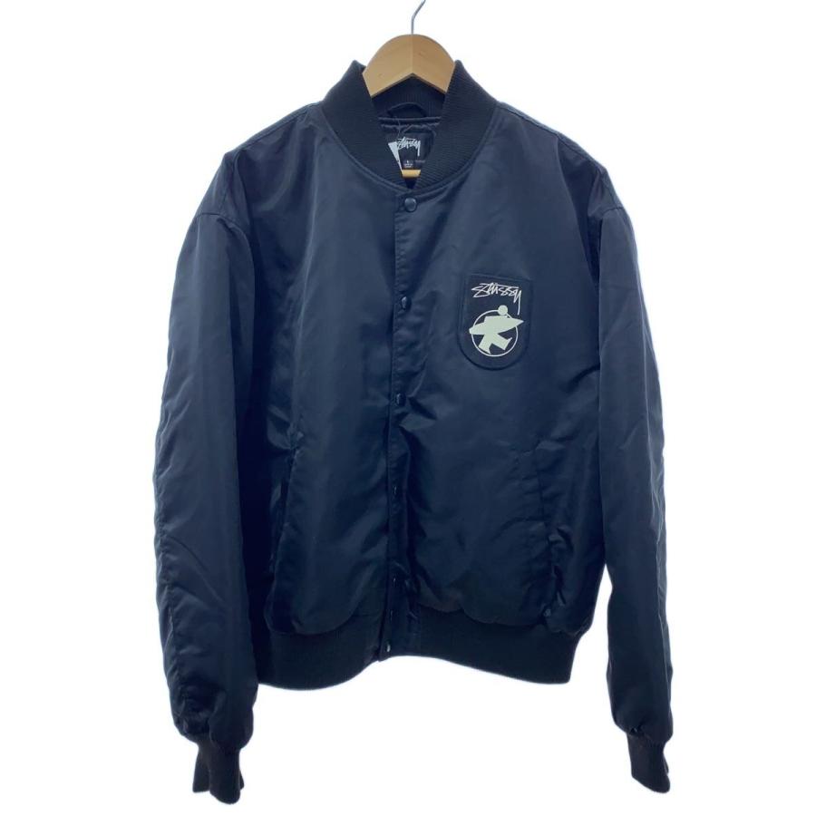 STUSSY◇スタジャン/L/ナイロン/BLK/無地 : セカンドストリートYahoo 