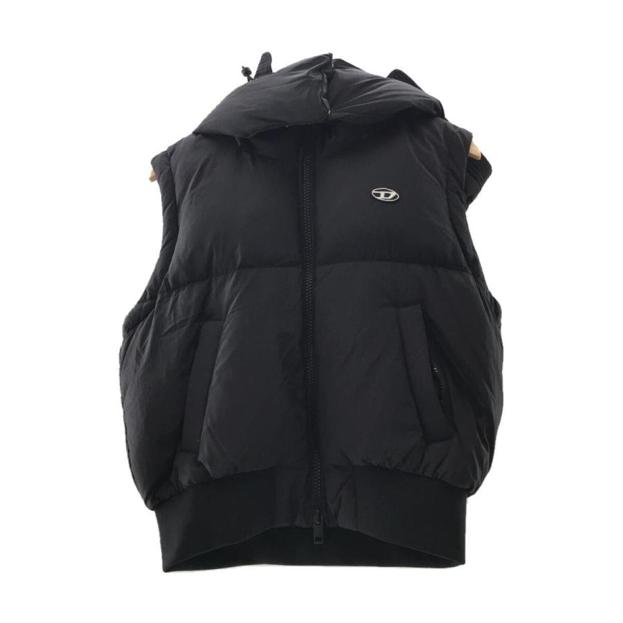 DIESEL◇23AW/W-PEYT-SSL JACKET/ダウンベスト/42/ナイロン/BLK/無地/W