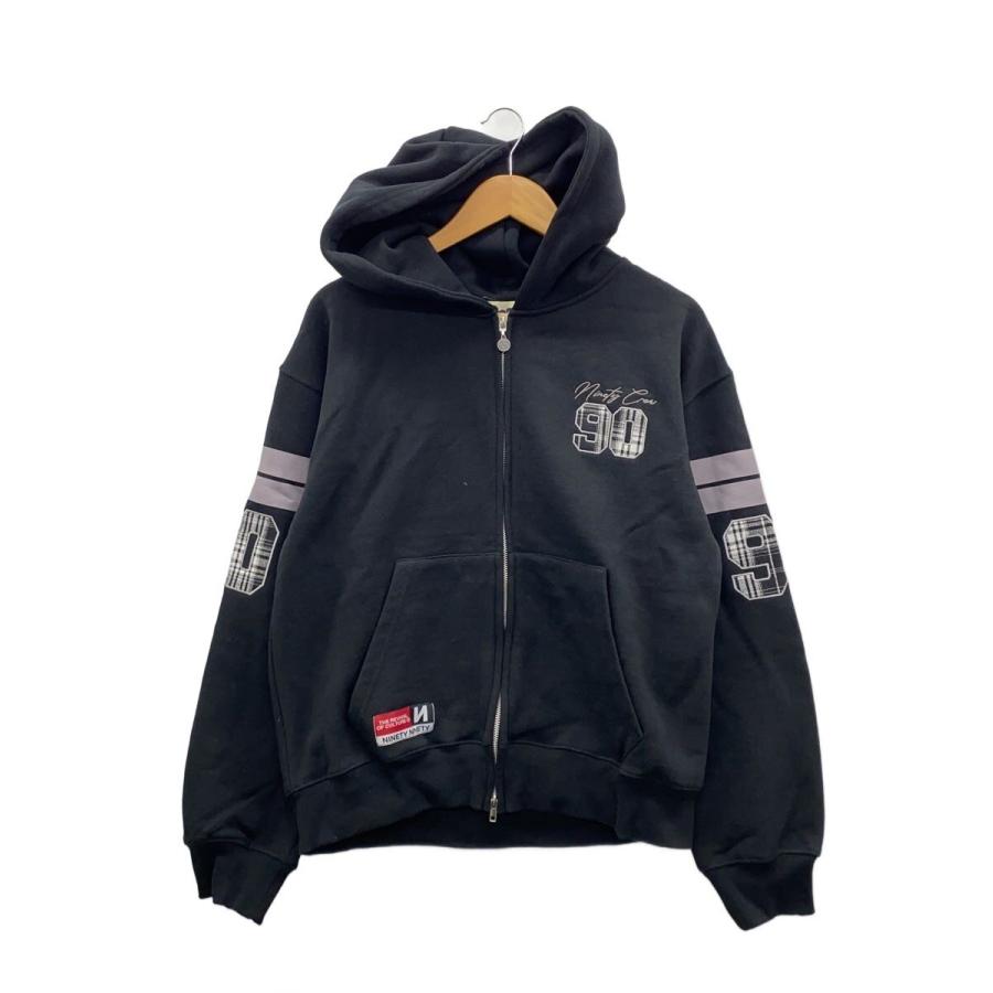 9090◇ジップパーカー/L/コットン/BLK/NN2152/裏起毛/Numbering Check 