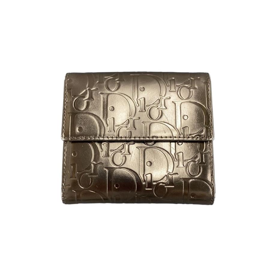 DIORの二つ折りの財布です。 Christian Dior◇2つ折り財布/--/GLD/総柄/レディース// : セカンド