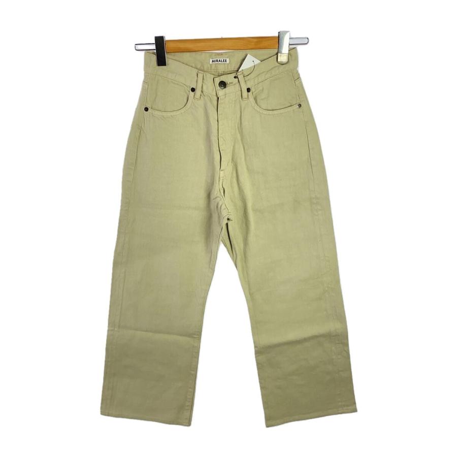 AURALEE◇BOTANICAL DYED SELVEDGE DENIM PANTS/0/コットン/BEG/無地 AURALEE BOTANICAL DYED SELVEDGE DENIM