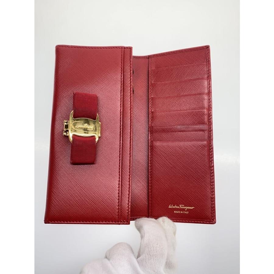 Salvatore Ferragamo◇長財布/レザー/RED/無地/レディース Salvatore Ferragamo◇長財布/レザー/RED/無地/レディース