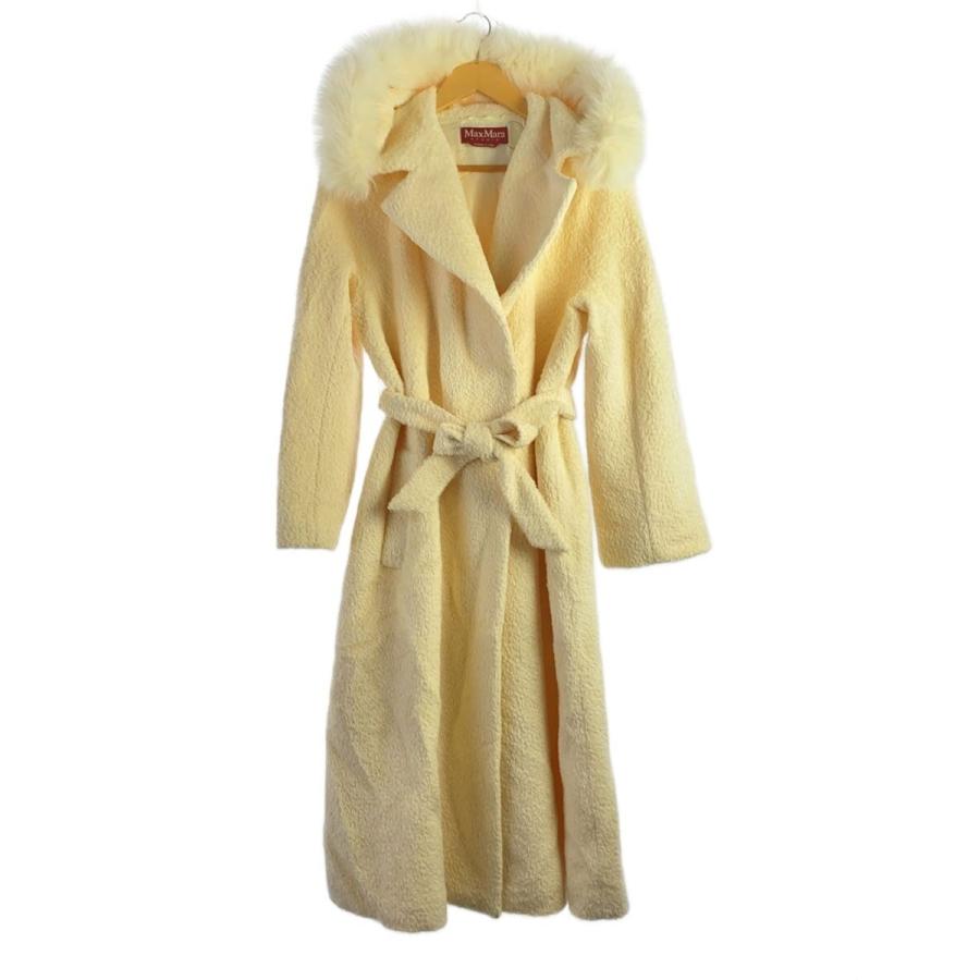 MaxMara STUDIO アルパカシャギーフーデッドコート MAX MARA STUDIO◇フーテッドコート/40/アルパカ/IVO/601601836
