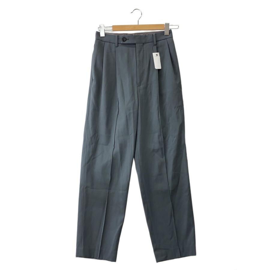 AURALEE◇LIGHT WOOL MAX GABARDINE SLACKS/1/ウール/GRY/無地
