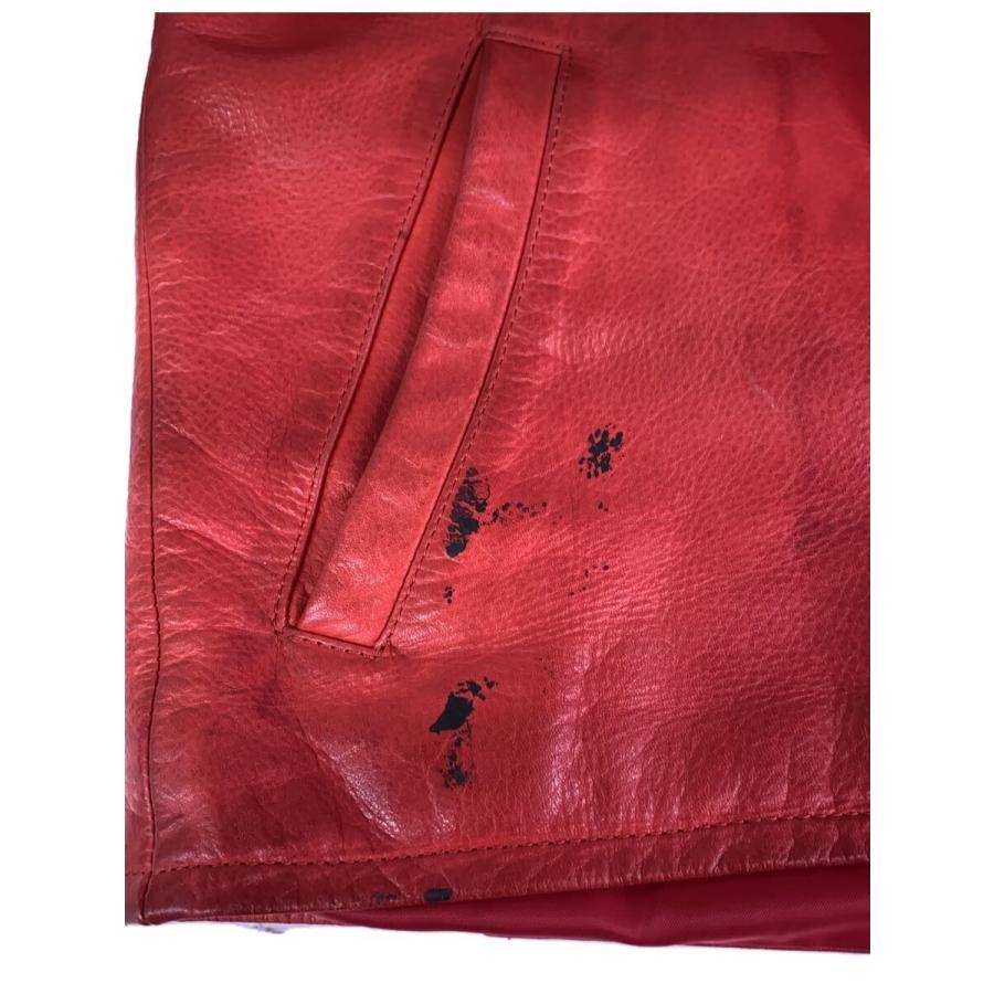 【試着のみ】Y'2 LEATHER　シングルライダース　サイズ38　牛革 Y'2 LEATHER◇シングルライダースジャケット/38/牛革/RED