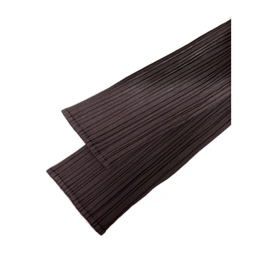 PLEATS PLEASE ISSEY MIYAKE◇長袖ワンピース/3/ポリエステル/BRD/無地