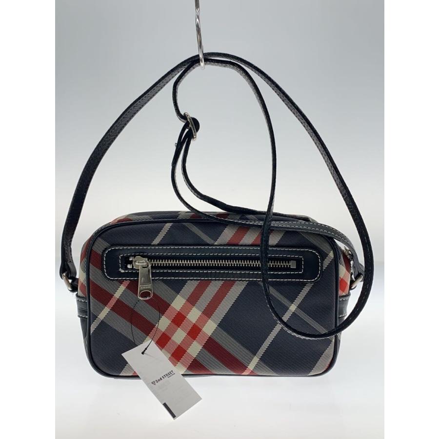 BURBERRY BLUE LABEL◇角スレ有/ショルダーバッグ/ナイロン/NVY