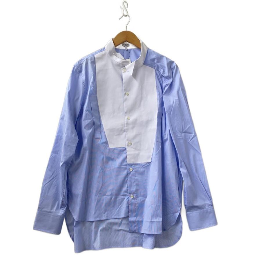 LOEWE◇長袖シャツ/M/コットン/BLU/ストライプ/Q825Y05X23 