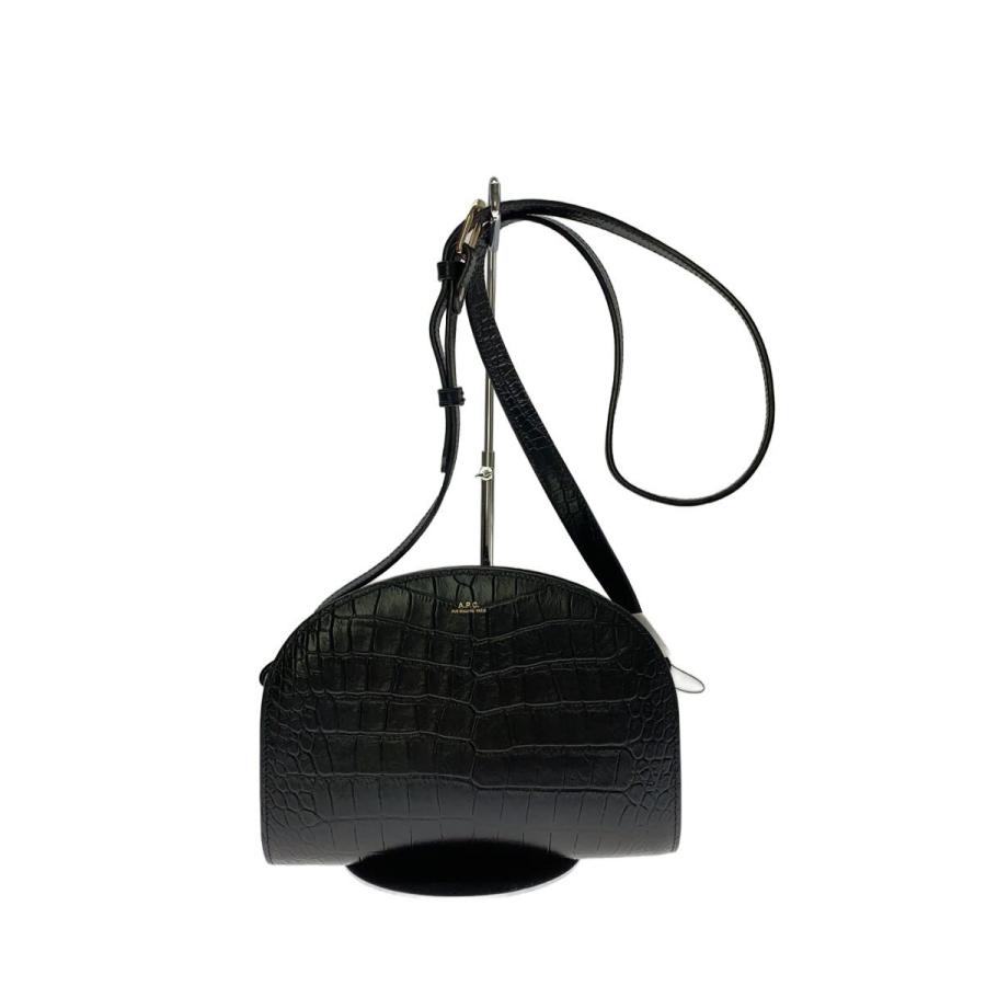 A.P.C ハーフムーンバッグ　黒　ブラック　1回のみ使用 A.P.C.◇Demi-Lune/ハーフムーン/ショルダーバッグ/レザー/BLK