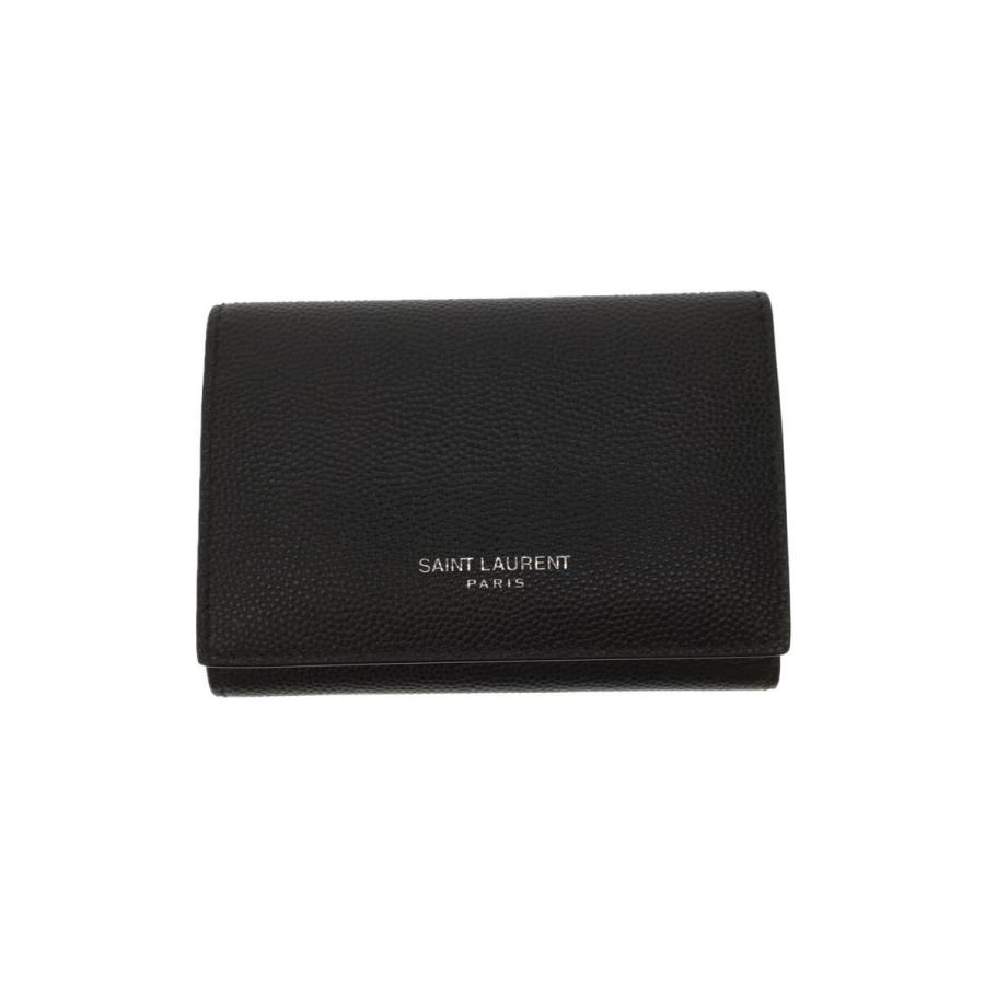 美品  サンローラン　キーケース　ブラック　シボ革 SAINT LAURENT◇キーケース/レザー/BLK/メンズ/C1-P485634・1120