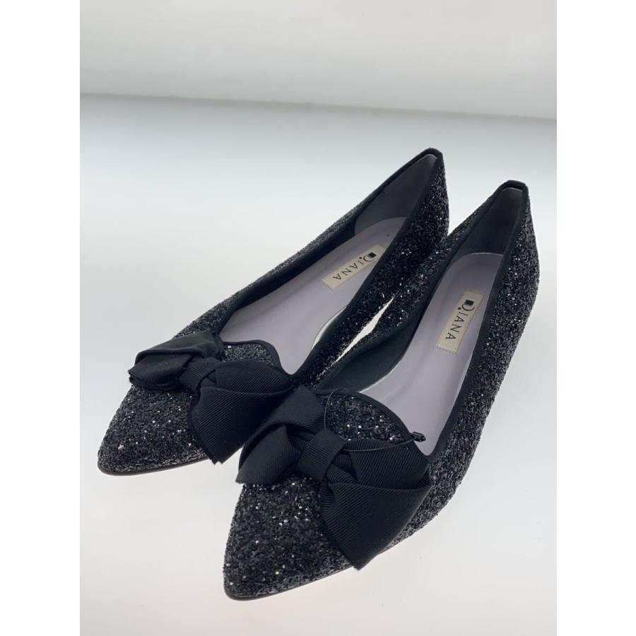 DIANA◇オペラシューズ/リボン/グリッター/24.5cm/BLK リボン