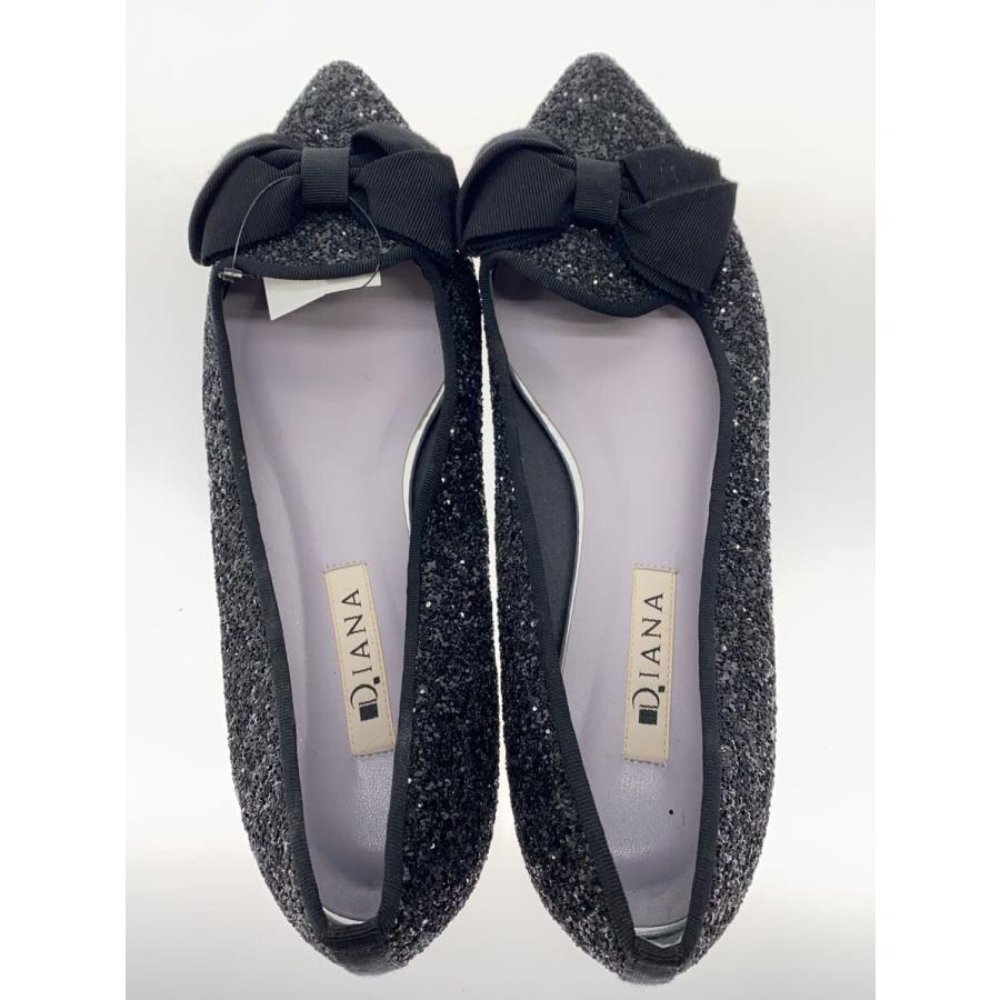 DIANA◇オペラシューズ/リボン/グリッター/24.5cm/BLK ダイアナ