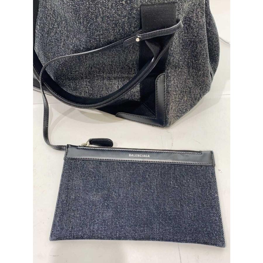 BALENCIAGA◇ネイビーカバス/スモール/トートバッグ/デニム/IDG/339933