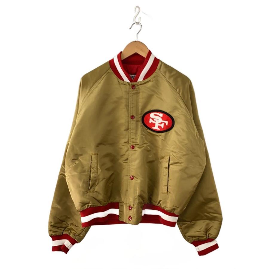 ほ*9様 【本日値下】90s chalk line 49ers スタジャン US Chalk Line◇90s/NFL/49ers/USA製/ナイロンスタジャン/XL/ナイロン/GLD