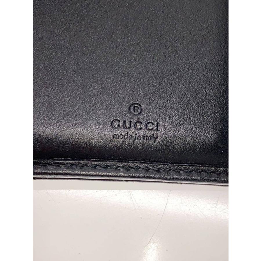 GUCCI◇3つ折り財布_GGマーモント/レザー/BLK/レディース : セカンド