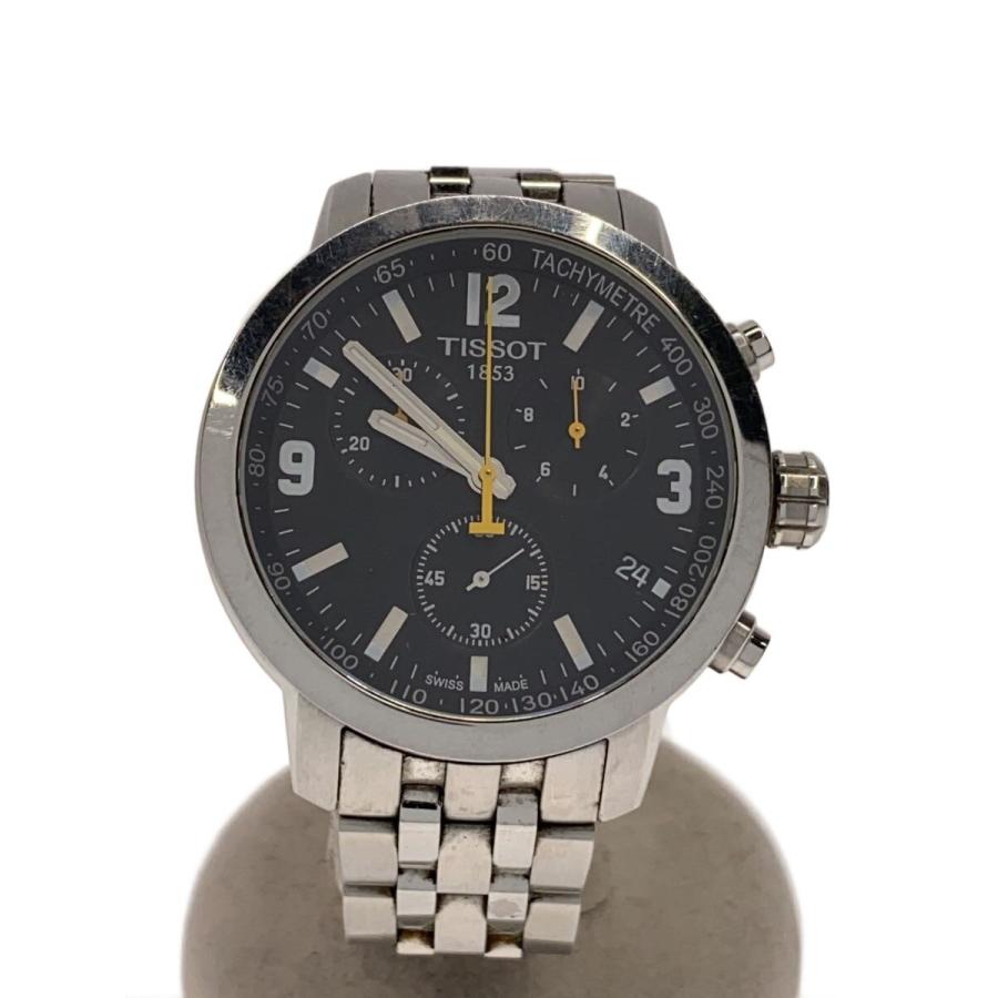 TISSOT◇クォーツ腕時計/アナログ/--/BLK/SLV/T055417A : セカンド