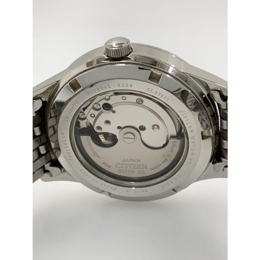 CITIZEN◇自動巻腕時計/アナログ/ステンレス/BLK/SLV/8200-S104416