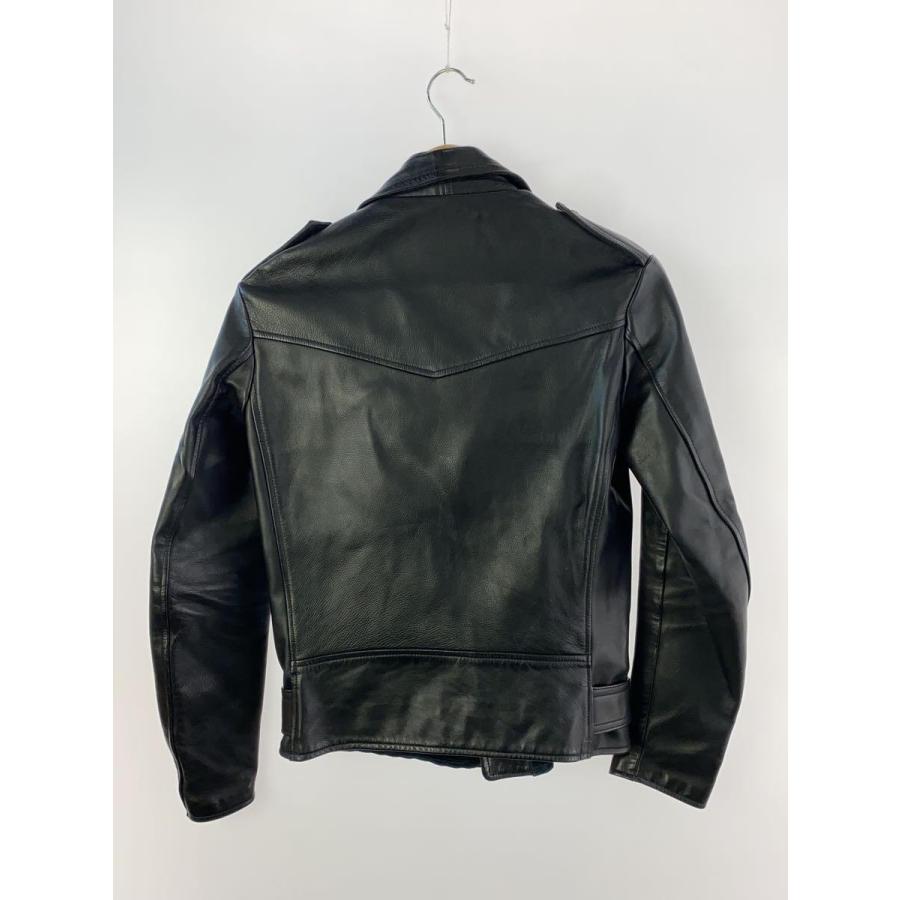 666 Leather Wear◇ダブルライダースジャケット/34/レザー/BLK 