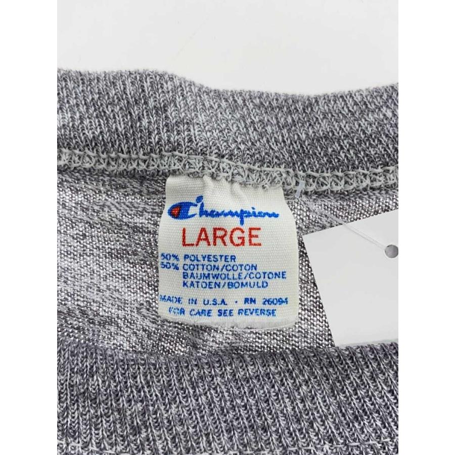 Champion◇Tシャツ/L/ポリエステル/GRY/無地/80s/トリコタグ後期/usa製