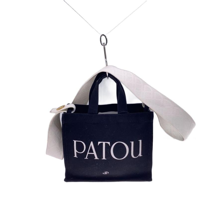 PATOU BLACKトートバック美品 PATOU◇トートバッグ/キャンバス/BLK/プリント : セカンドストリート