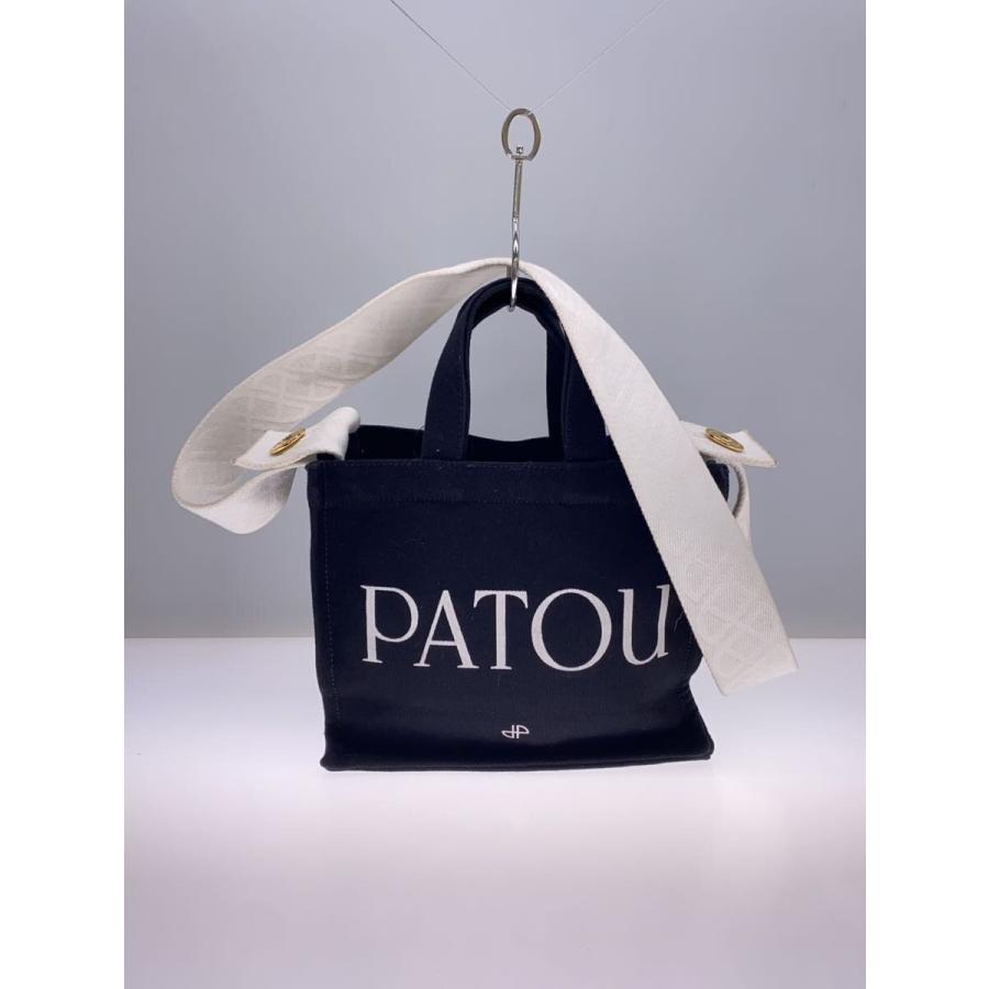 PATOU◇トートバッグ/キャンバス/BLK/プリント : セカンドストリート