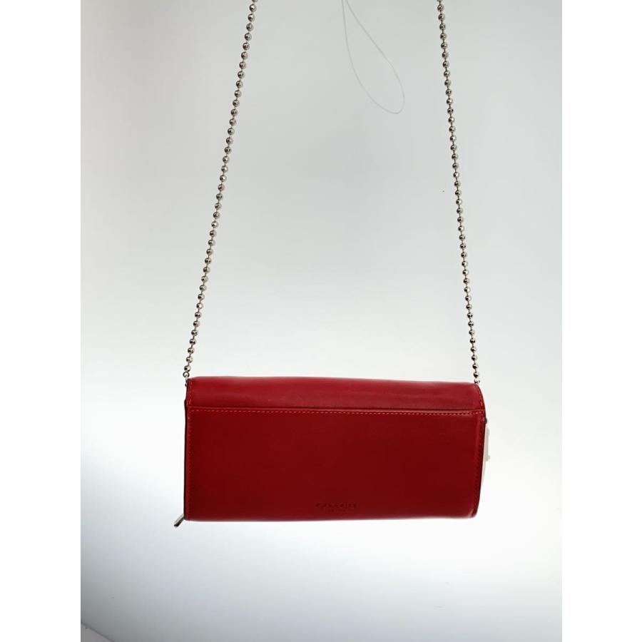 COACH◇ショルダーバッグ/ウォレット/レザー/RED/2WAY/内側レザー劣化
