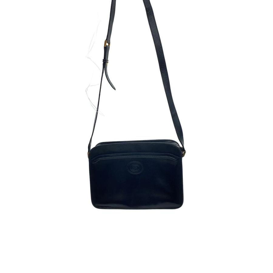 GUCCI ヴィンテージショルダーバッグ GUCCI◇ヴィンテージロゴショルダーバッグ/レザー/BLK/001/256/0609