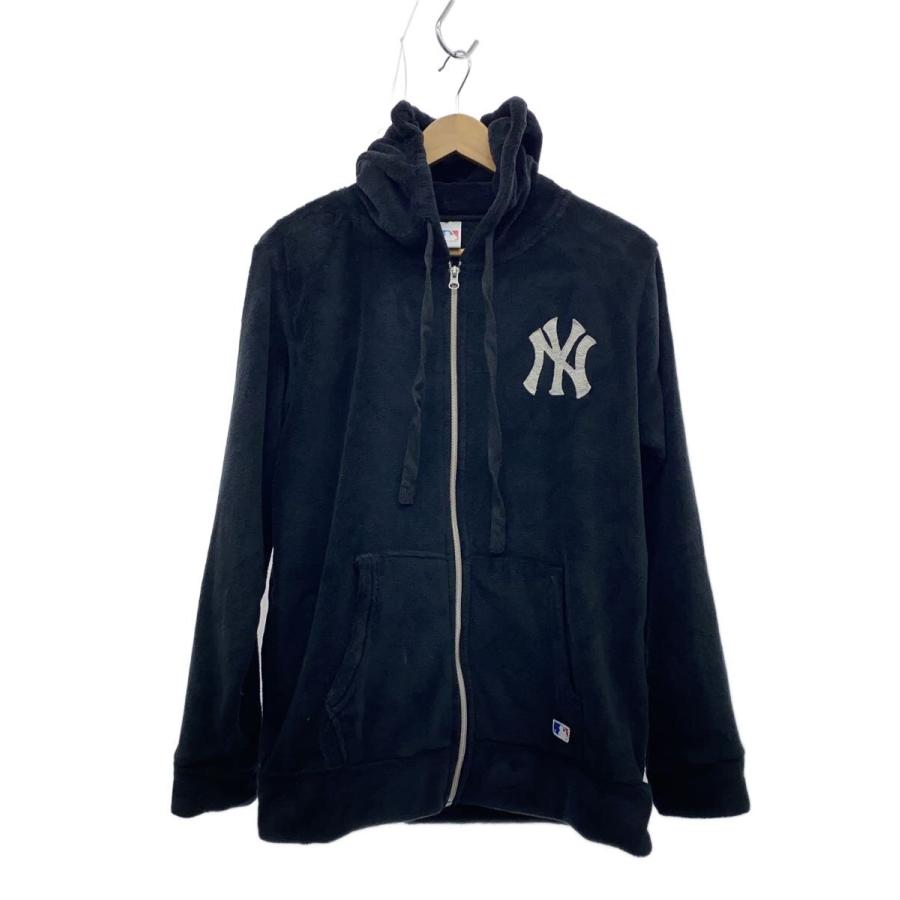 ニューヨークヤンキース/タオル地ジップパーカー/LL/ポリエステル/BLK
