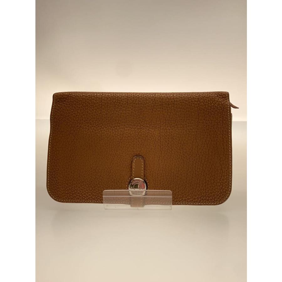 HERMES エルメス ドゴンGM  レザー 長財布 ブラウンドゴンGM  レディース HERMES◇長財布/レザー/ブラウン/無地/レディース/ドゴンGM/DOGON