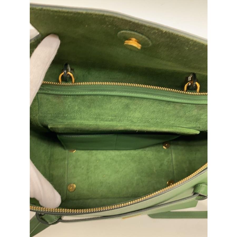 CELINE◇ショルダーバッグ/レザー/グリーン/ベルトバッグ/マイクロ