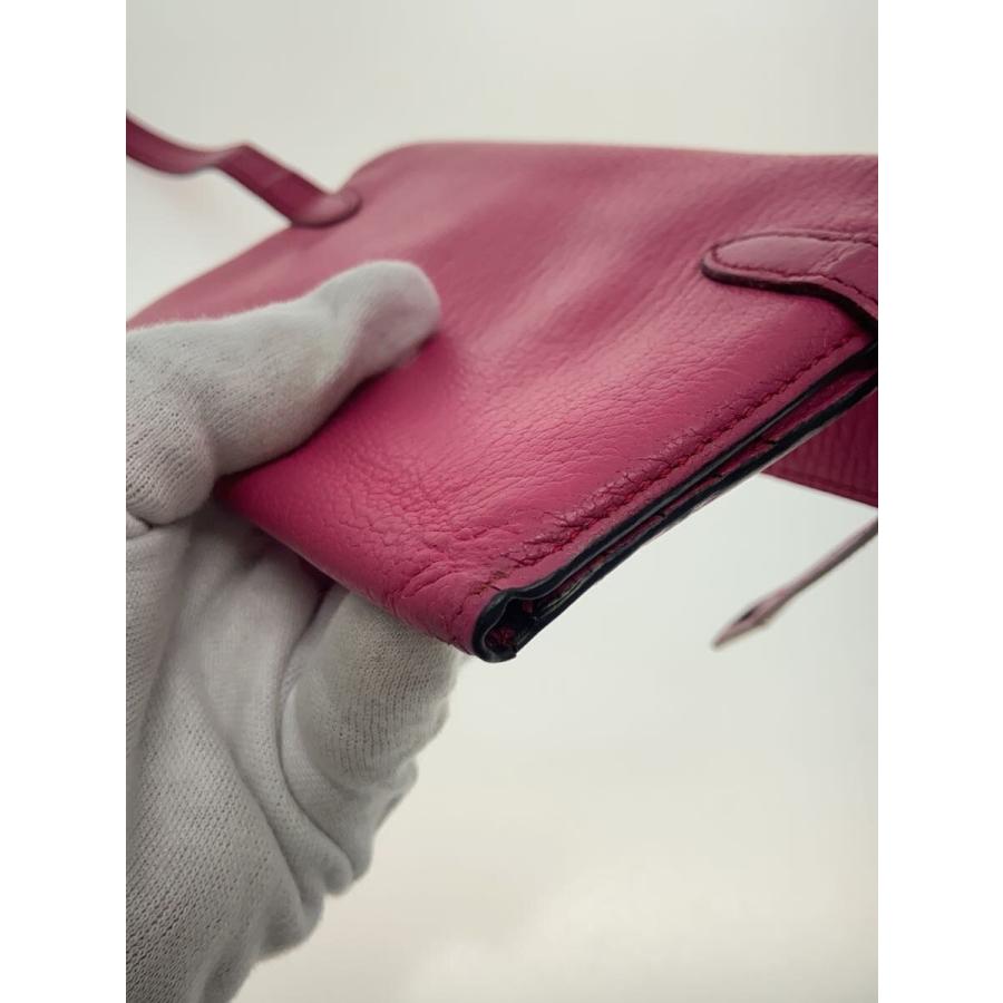 HERMES◇長財布/レザー/ピンク/無地/レディース/エプソン/ケリー 