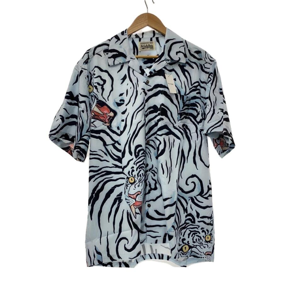 WACKO MARIA 半袖シャツ XL WACKO MARIA◇半袖シャツ/XL/レーヨン/BLU/総柄/スカイブルー/水色